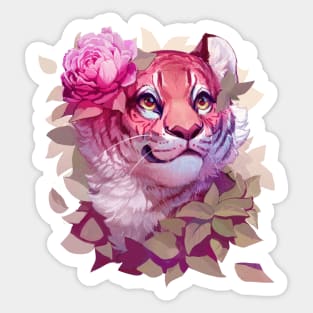 Tiger with Flower Sticker